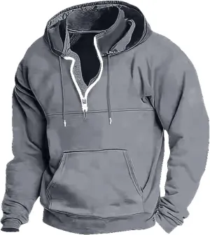 1/4 Zip Pullover Mens,Tactical Military Hoodies Mock Turtleneck Drawstring Thermal Sweatshirt With Kangaroo Pocket