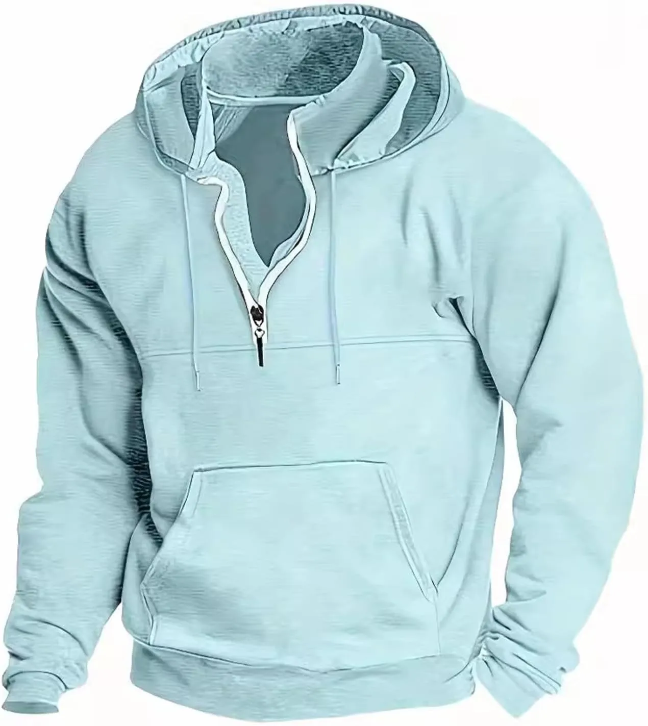 1/4 Zip Pullover Mens,Tactical Military Hoodies Mock Turtleneck Drawstring Thermal Sweatshirt With Kangaroo Pocket