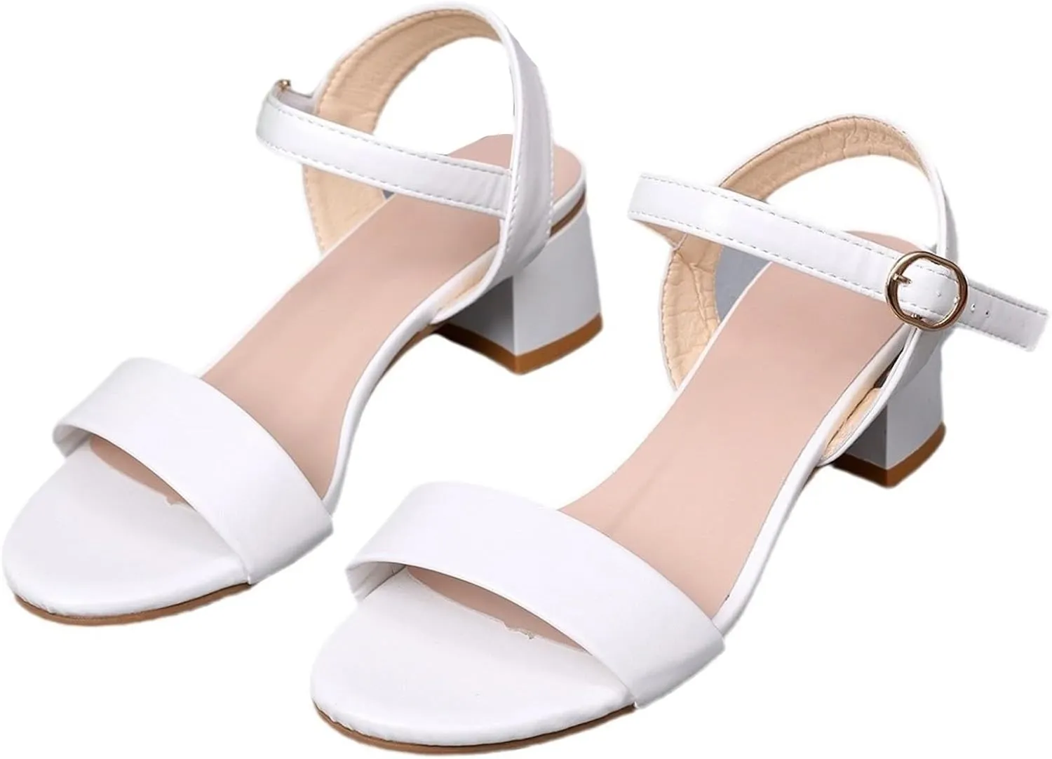 2025 Women Chunky Heels Sandals Indoor/Outdoor Beach Vacation Slippers Daily Wear Adjustable Buckle Breathable Fashion Non-Slip Walking Footwear Summer Comfortable Ladies Dress Wedding Shoes