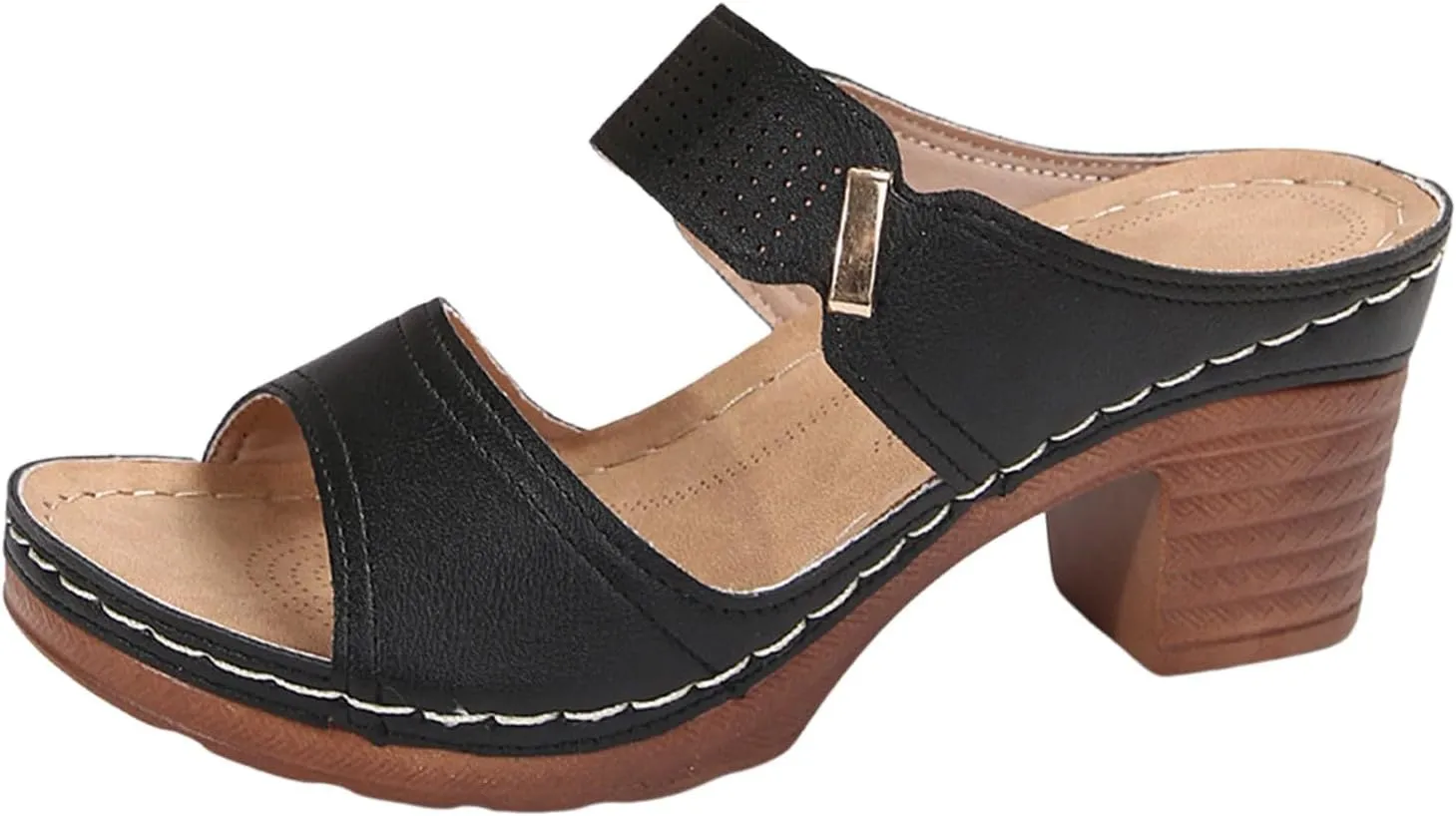 2025 Women High Heel Shoes Fashion Comfortable Soft Sole Slip-On Footwear Summer Breathable Open Toe Dressy Party Sandals Indoor/Outdoor Cute Non-Slip Beach Vacation Casual Slippers