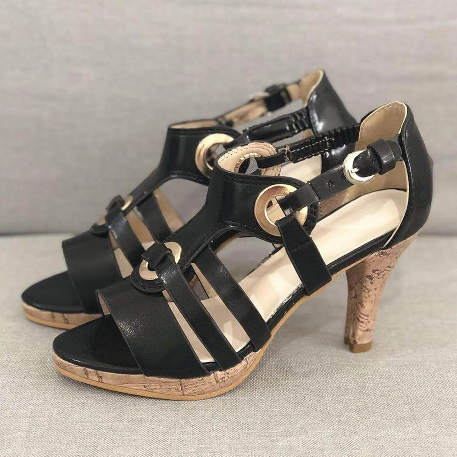 2025 Women Stilettos Heel Sandals Comfortable Ladies Dress Wedding Shoes with Adjustable Buckle Breathable Dance Party Walking Footwear Fashion High Heels Slippers Indoor/Outdoor Open Toe Casual Shoe