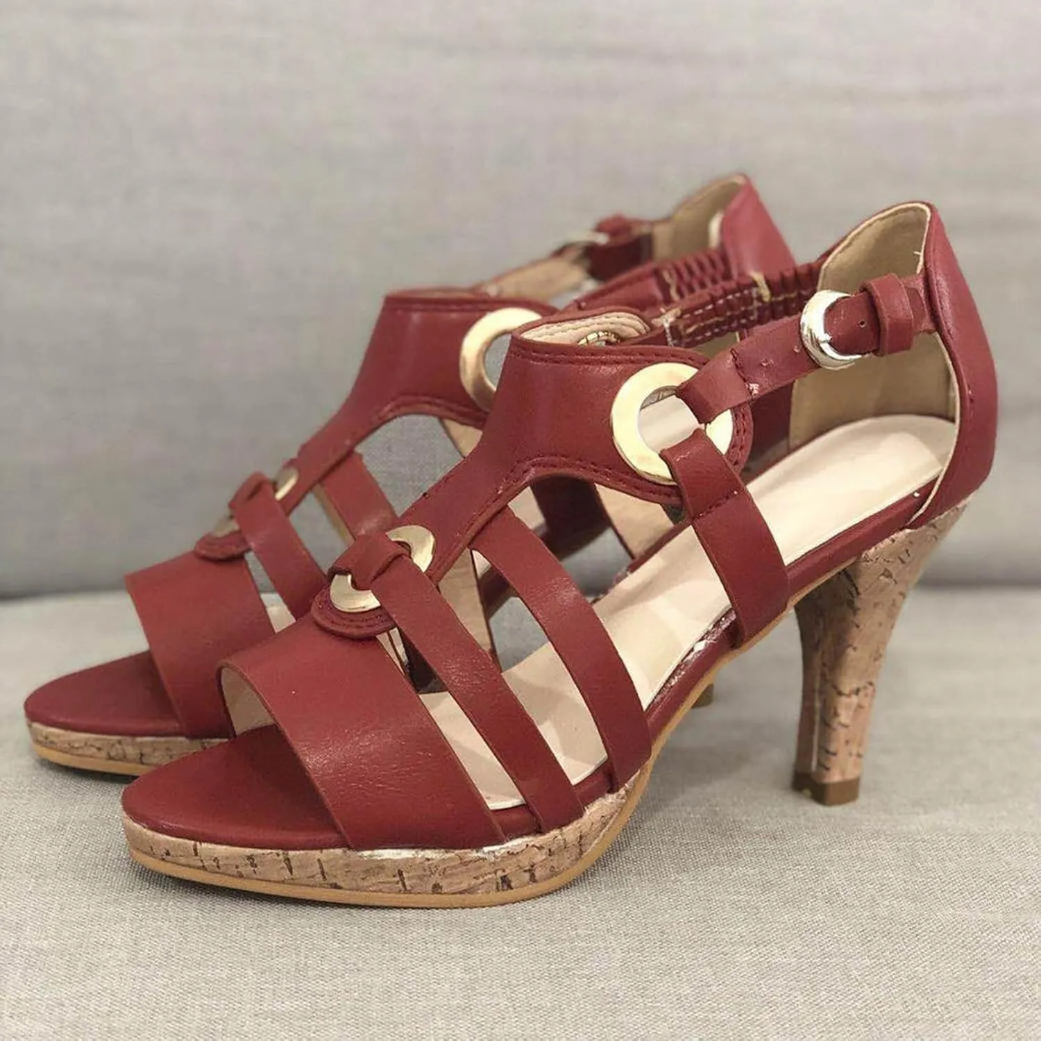 2025 Women Stilettos Heel Sandals Comfortable Ladies Dress Wedding Shoes with Adjustable Buckle Breathable Dance Party Walking Footwear Fashion High Heels Slippers Indoor/Outdoor Open Toe Casual Shoe