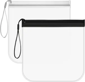 2Pcs Clear Toiletry Bag, TSA Approved Toiletry Bag Reusable Quart Bags for Travel Carry on Travel Accessories Bag Waterproof & Leakproof Bags for Liquids Cosmetics Airport Security