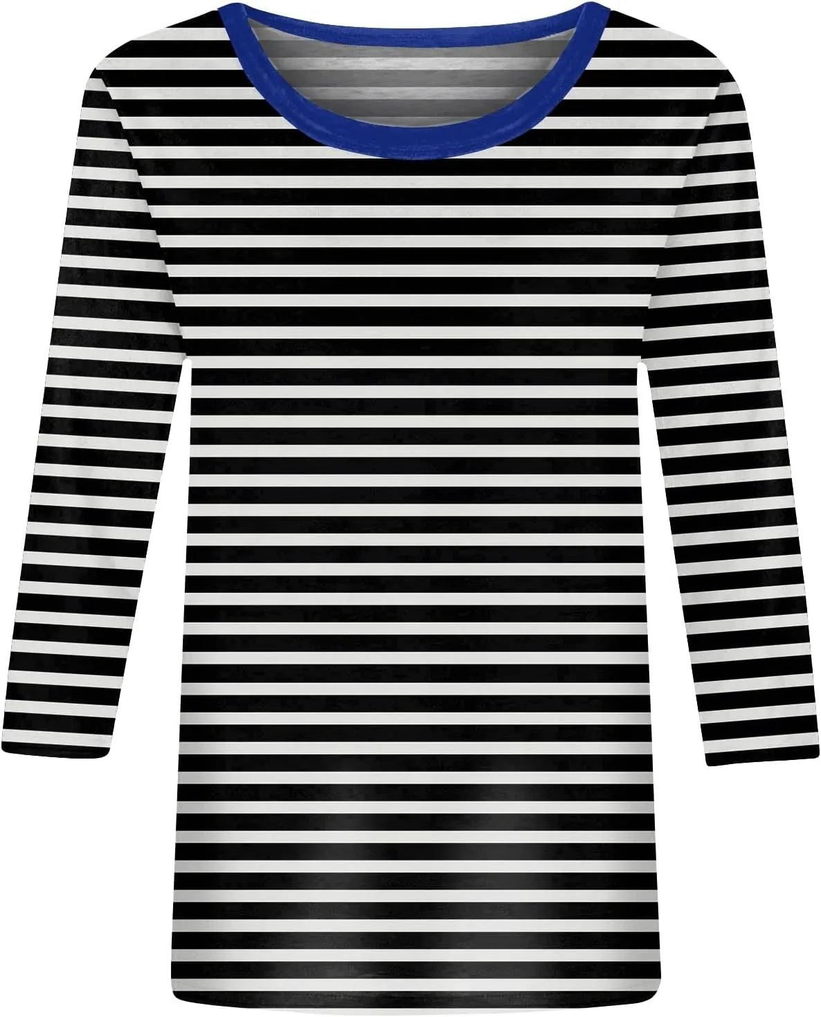 3/4 Length Sleeve Womens Tops Casual Loose Fit Crewneck T Shirts Cute Solid Summer Tops 2024