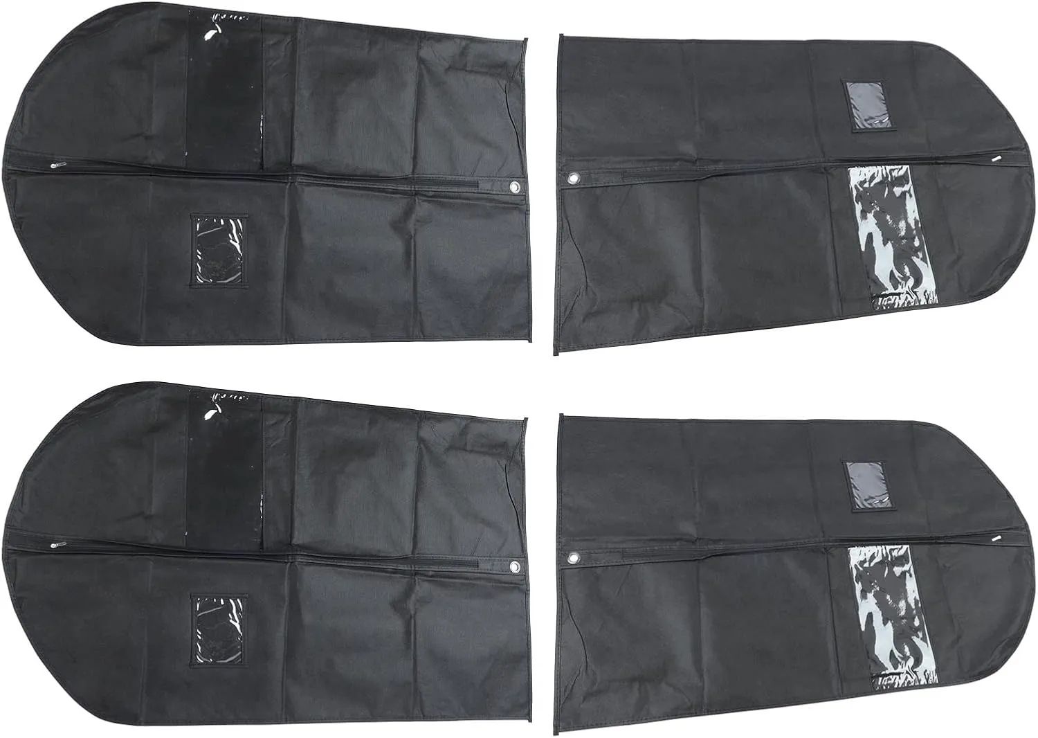 4 Pack Garment Bag Suit Bags for Closet Storage, Hanging Clothes Storage with Transparent Window for Suits, Dresses and Coats During Travel (100 * 60cm)