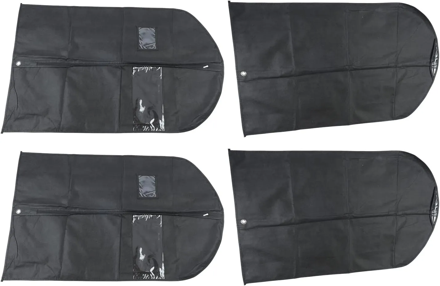 4 Pack Garment Bag Suit Bags for Closet Storage, Hanging Clothes Storage with Transparent Window for Suits, Dresses and Coats During Travel (100 * 60cm)