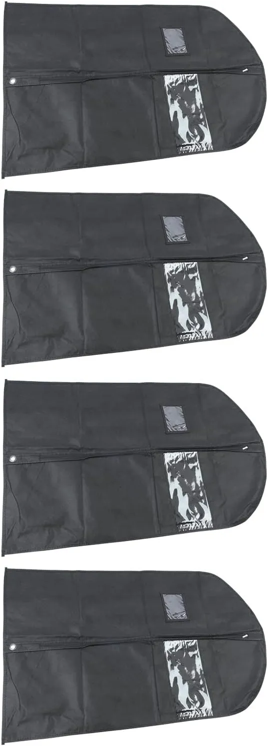 4 Pack Garment Bag Suit Bags for Closet Storage, Hanging Clothes Storage with Transparent Window for Suits, Dresses and Coats During Travel (100 * 60cm)