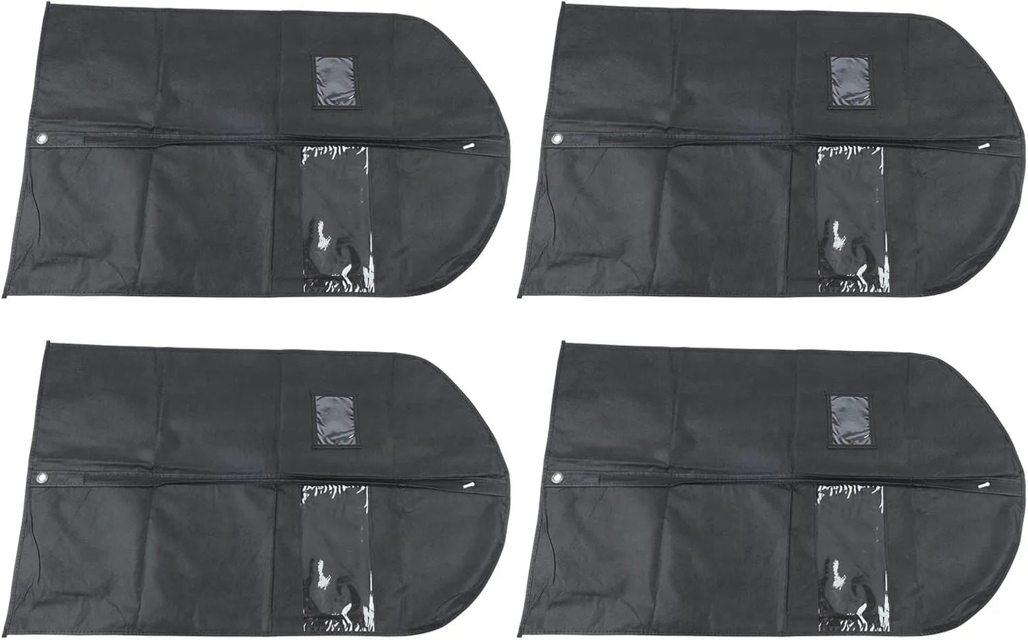 4 Pack Garment Bag Suit Bags for Closet Storage, Hanging Clothes Storage with Transparent Window for Suits, Dresses and Coats During Travel (100 * 60cm)