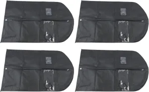 4 Pack Garment Bag Suit Bags for Closet Storage, Waterproofs Hanging Clothes Storage Garment Covers Thickened Suit Bag with Transparent Window for Suits Dresses Coat Storage