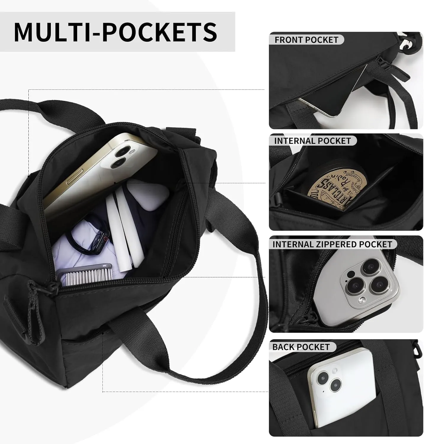 8 inch Mini Gym Bag for Women Cute Gym Tote Bag Extra Small Duffle Bag Waterproof Bags Lightweight for Yoga Dance Workout Travel