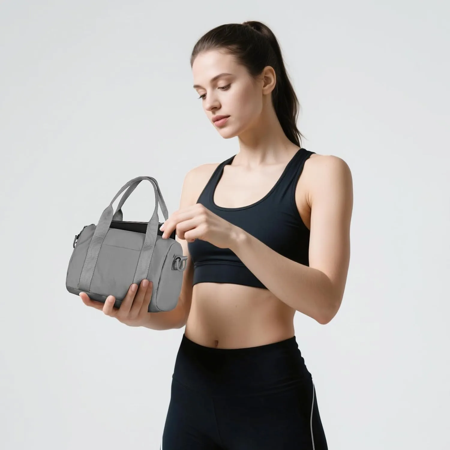 8 inch Mini Gym Bag for Women Cute Gym Tote Bag Extra Small Duffle Bag Waterproof Bags Lightweight for Yoga Dance Workout Travel
