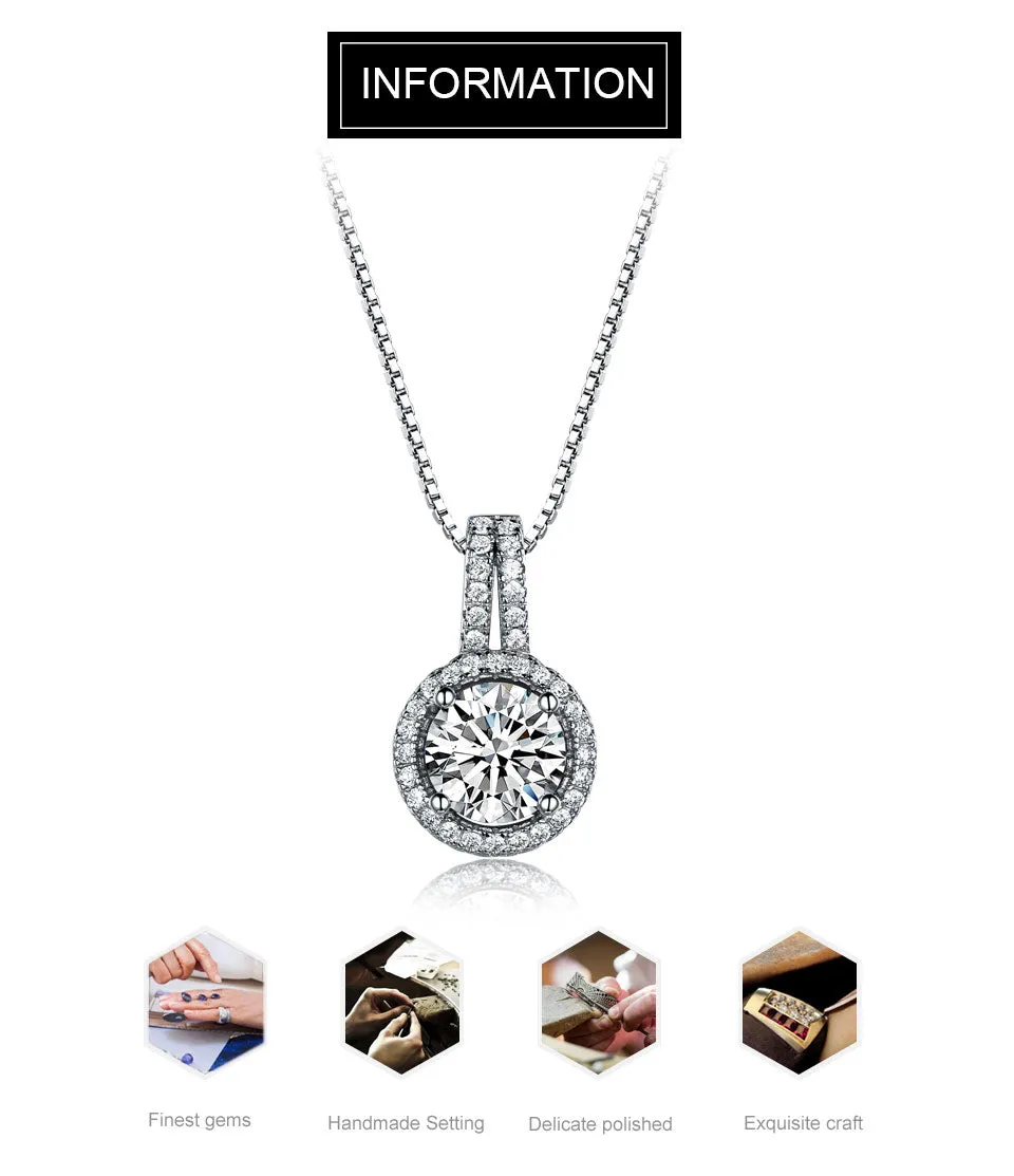 AAA Cubic Zircon Necklaces & Pendants 925 Sterling Silver