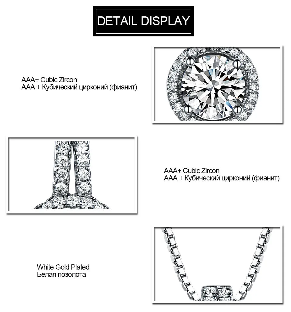 AAA Cubic Zircon Necklaces & Pendants 925 Sterling Silver