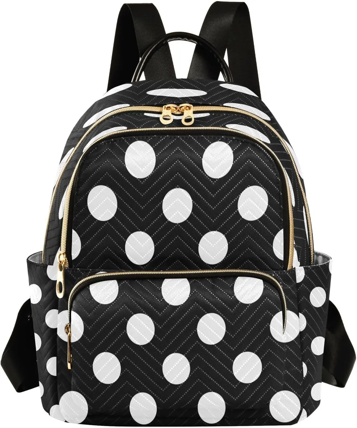 ALAZA Big Polka Dot Black Women Backpack Purse Ladies Fashion Shoulder Bag Daypack Travel Bag 7.5L