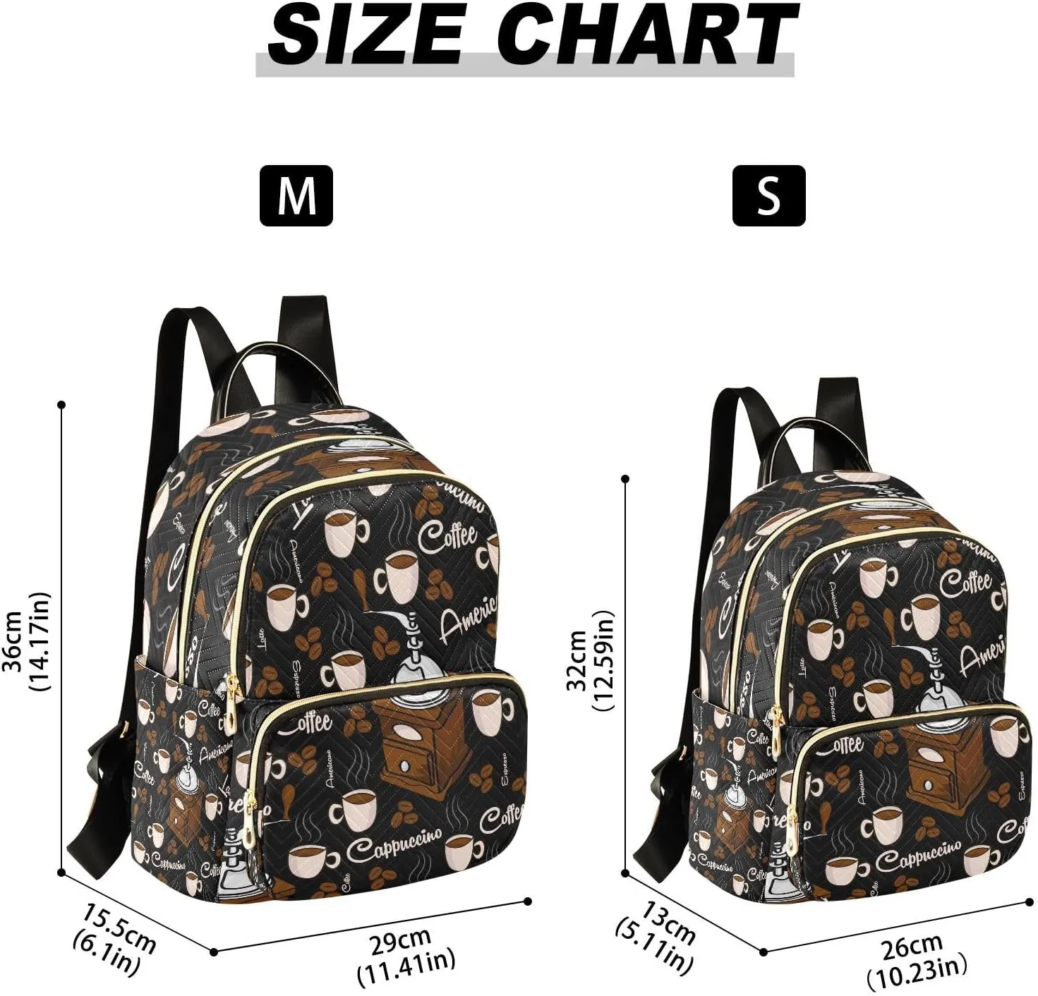 ALAZA Cute Coffee Women Backpack Purse Ladies Fashion Shoulder Bag Daypack Travel Bag 7.5L