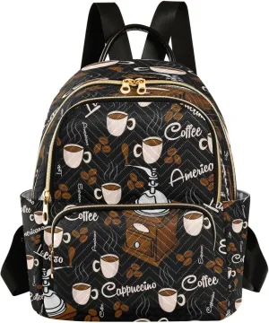 ALAZA Cute Coffee Women Backpack Purse Ladies Fashion Shoulder Bag Daypack Travel Bag 7.5L
