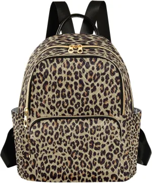 ALAZA Funny Leopard Print Animal Skin Women Backpack Purse Ladies Fashion Shoulder Bag Daypack Travel Bag 7.5L