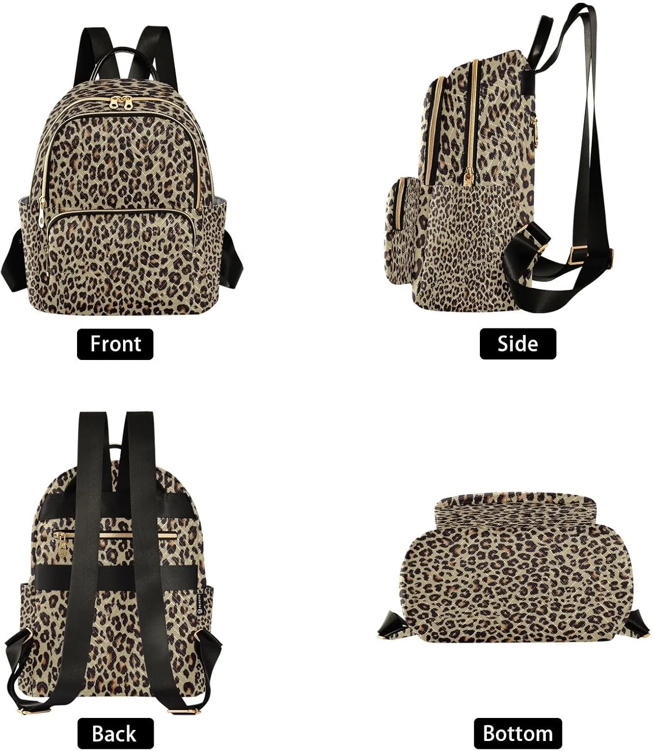 ALAZA Funny Leopard Print Animal Skin Women Backpack Purse Ladies Fashion Shoulder Bag Daypack Travel Bag 7.5L