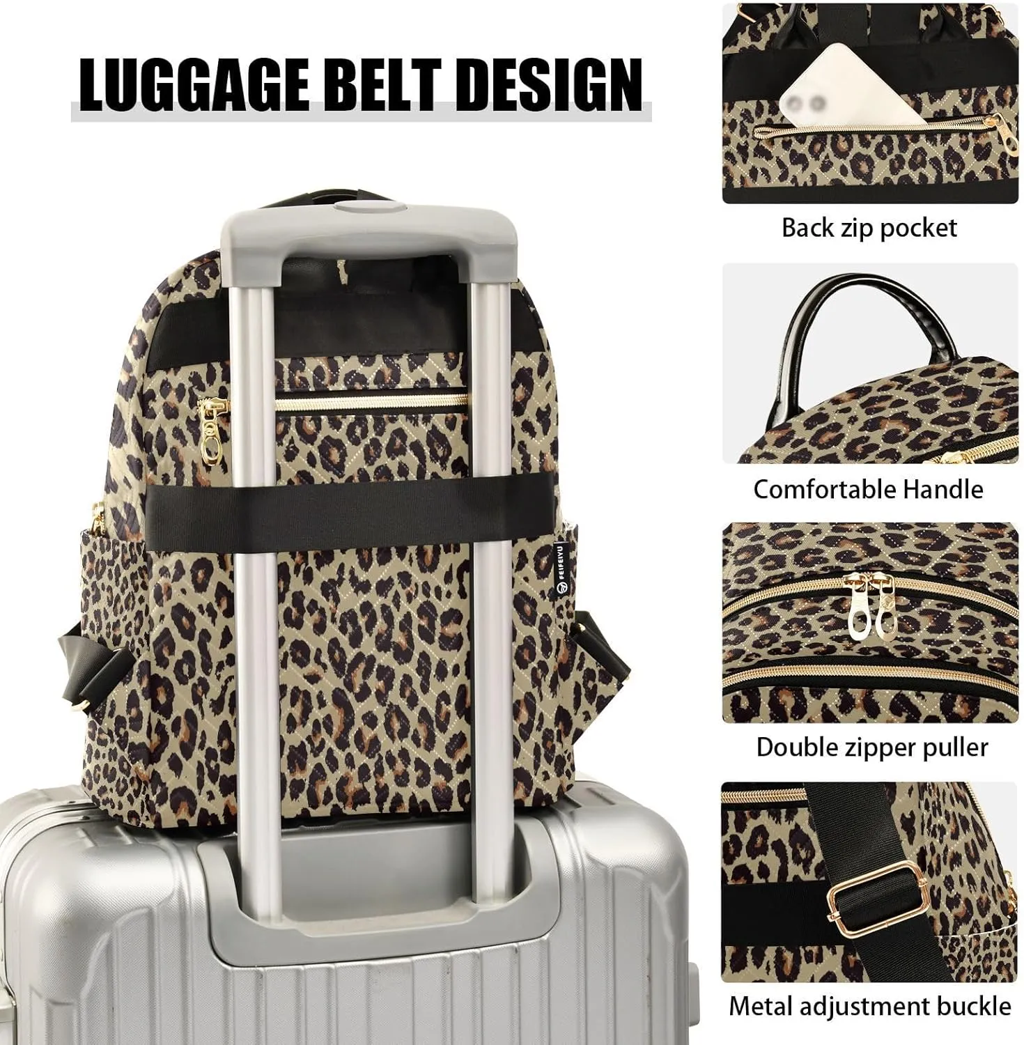 ALAZA Funny Leopard Print Animal Skin Women Backpack Purse Ladies Fashion Shoulder Bag Daypack Travel Bag 7.5L
