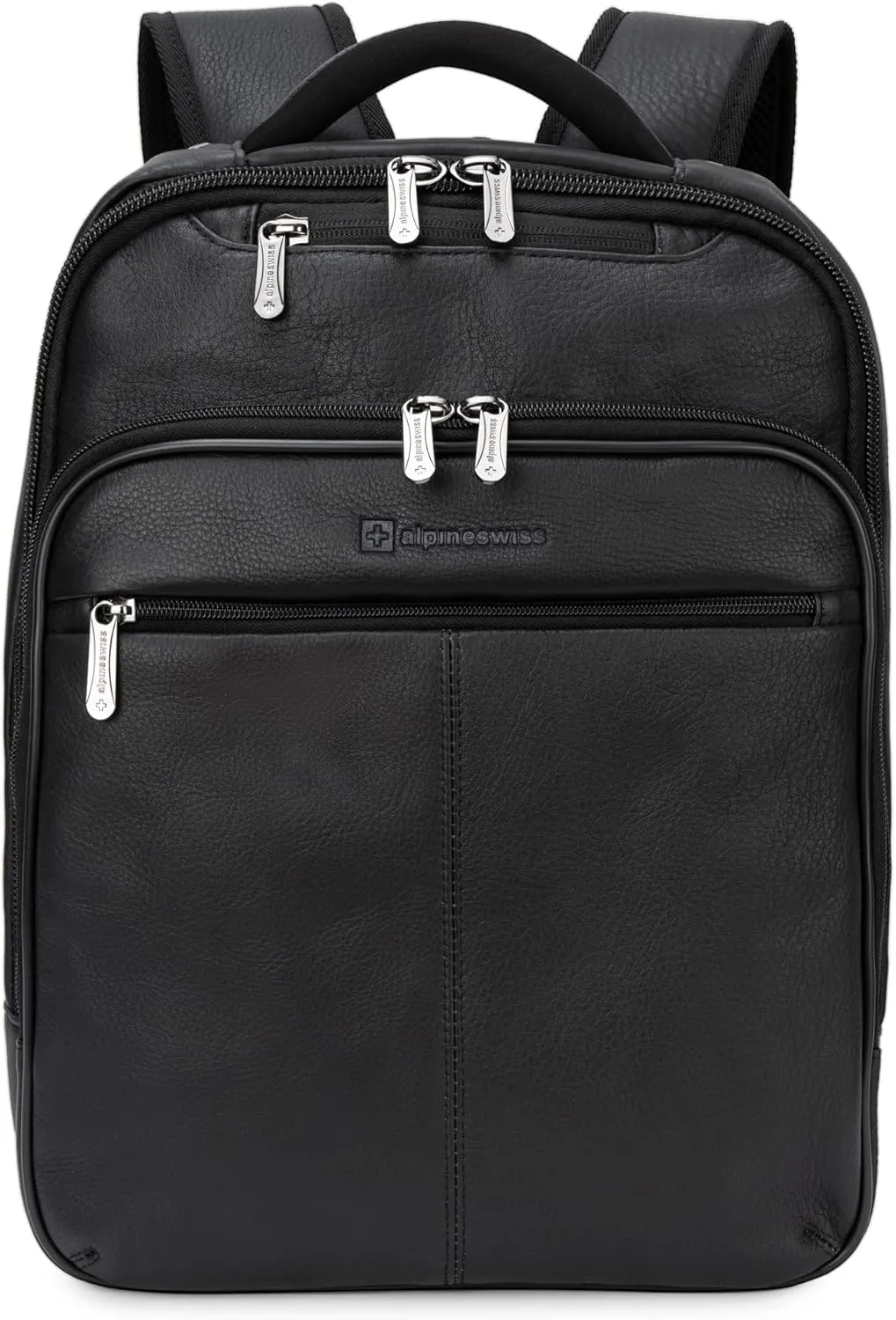 Alpine Swiss Olsen 13 Laptop Travel Backpack Genuine Leather Slim Business Travel Carry On Daypack