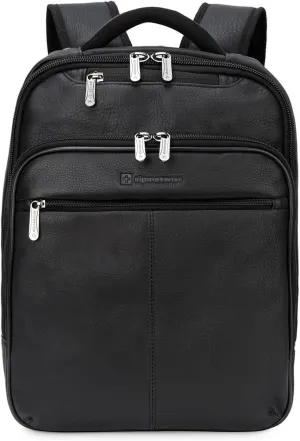 Alpine Swiss Olsen 13 Laptop Travel Backpack Genuine Leather Slim Business Travel Carry On Daypack