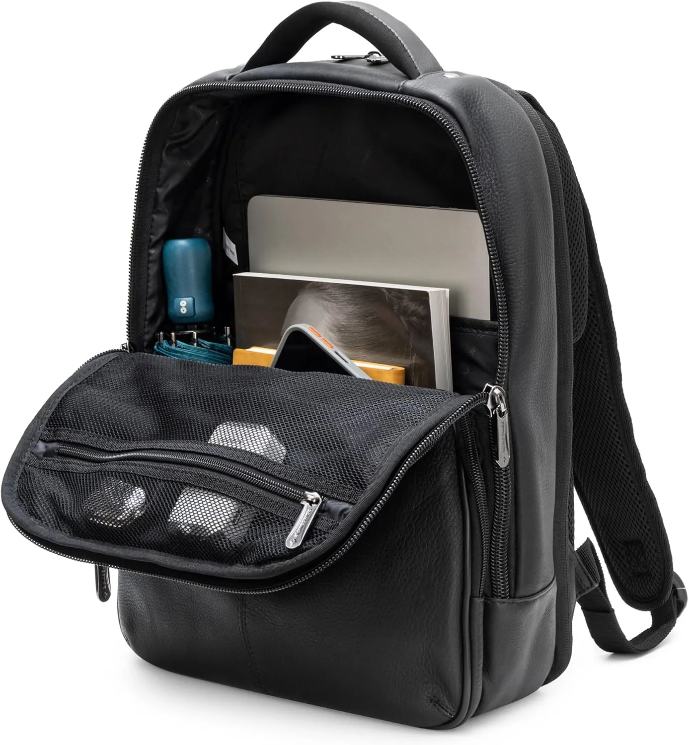 Alpine Swiss Olsen 13 Laptop Travel Backpack Genuine Leather Slim Business Travel Carry On Daypack