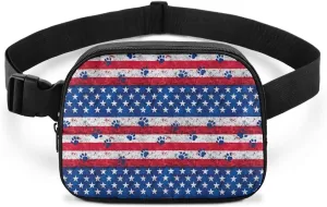 American Flag Fanny Pack for Women Fashion Waist Packs Lightweight Soft Waist Bag with Zipper Closure for Shopping Cycling Travel Vacation Hiking Cell Phone Bag Lightweight Easy to Carry