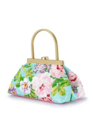 AUDREY Sequin Top Handle Bag Aqua