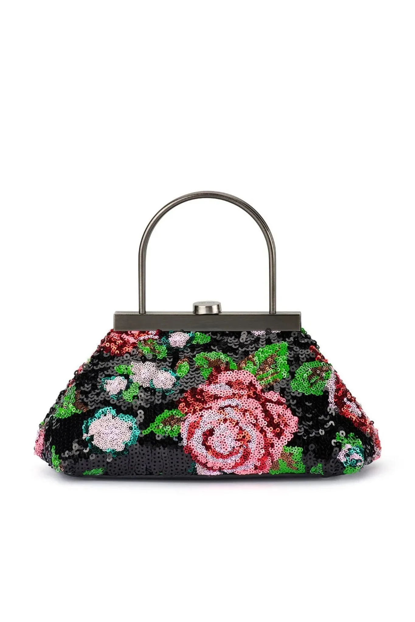 AUDREY Sequin Top Handle Bag Black