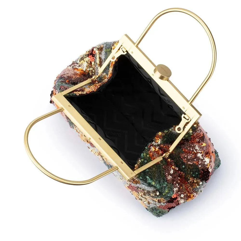 AUDREY Sequin Top Handle Bag Bronze
