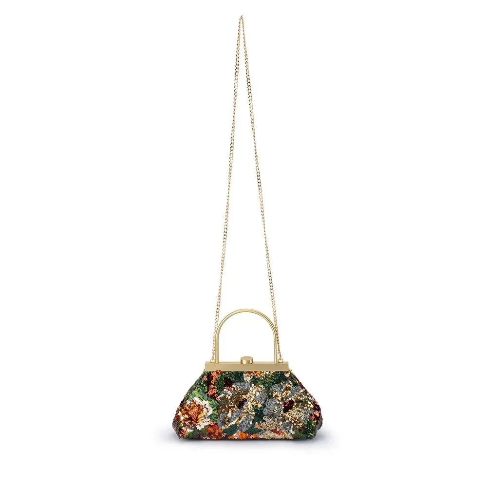 AUDREY Sequin Top Handle Bag Bronze