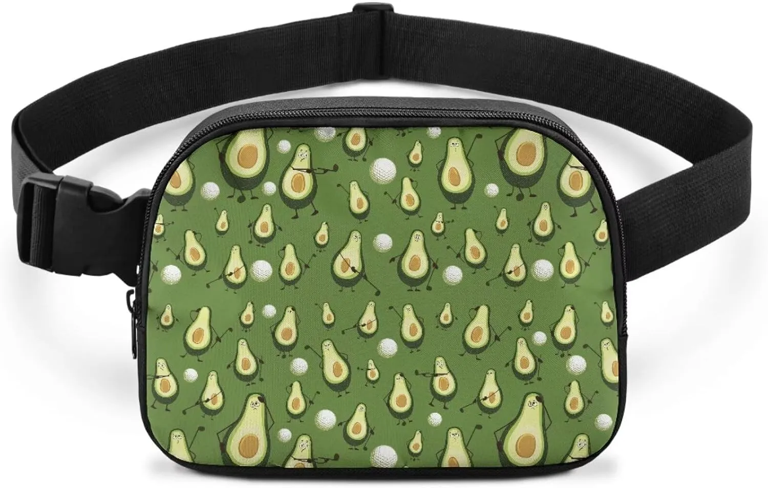 Avocado Fanny Pack Women's Fashion Fanny Pack Kawaii Lightweight Waist Pack with Zipper Closure for Women Cycling Shopping Hiking Vacation Travel Green Waist Bag Easy to Carry