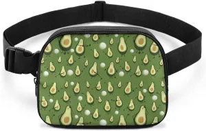 Avocado Fanny Pack Women's Fashion Fanny Pack Kawaii Lightweight Waist Pack with Zipper Closure for Women Cycling Shopping Hiking Vacation Travel Green Waist Bag Easy to Carry