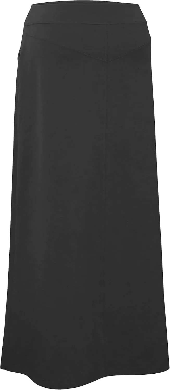 Baby'O Women's Stretch Cotton Knit Western Style A-Line Maxi Skirt