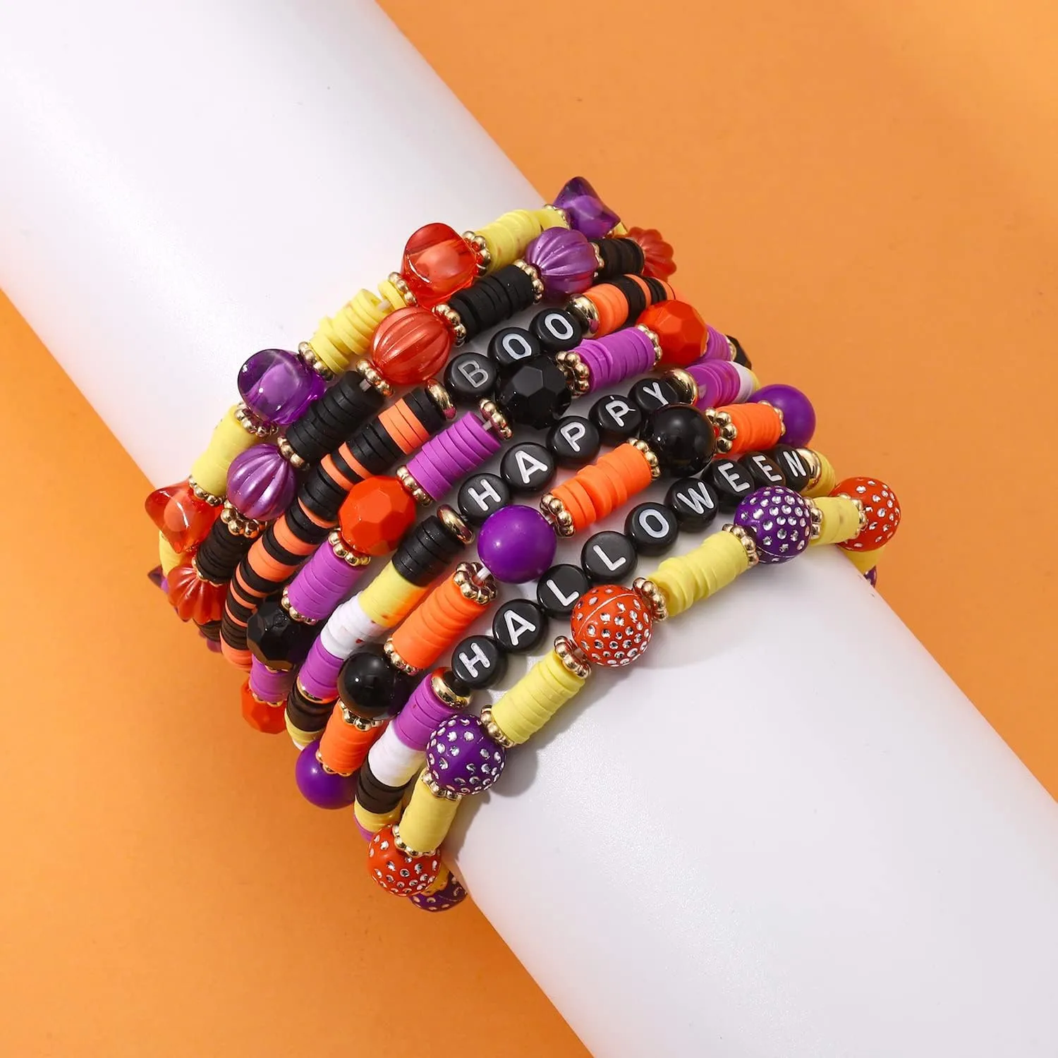 Beach Bracelet Set for Women - Stack Rainbow Friendship Bracelets Clay Heishi Beads Surfer Bracelets Stretch Handmade Elastic Srting Bracelets Bulk Boho Summer Jewelry for Men
