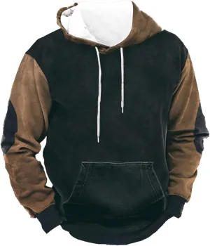 Big And Tall Men's Blue Cotton/Polyester Classic Hooded Sweatshirt