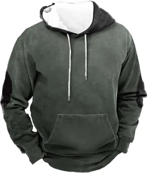 Big And Tall Men's Blue Cotton/Polyester Classic Hooded Sweatshirt