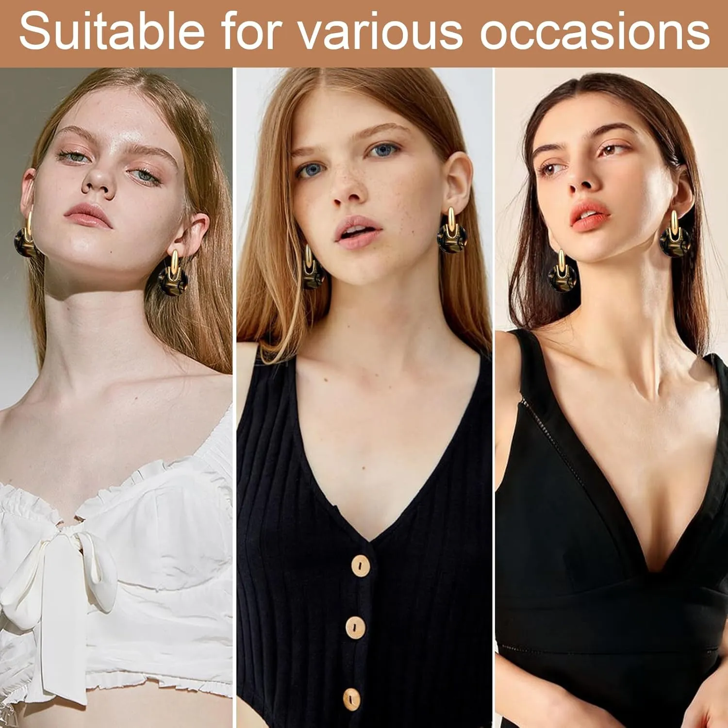 Big Disc Drop Earrings Multiple Styles Geometric Drop Dangle Earrings