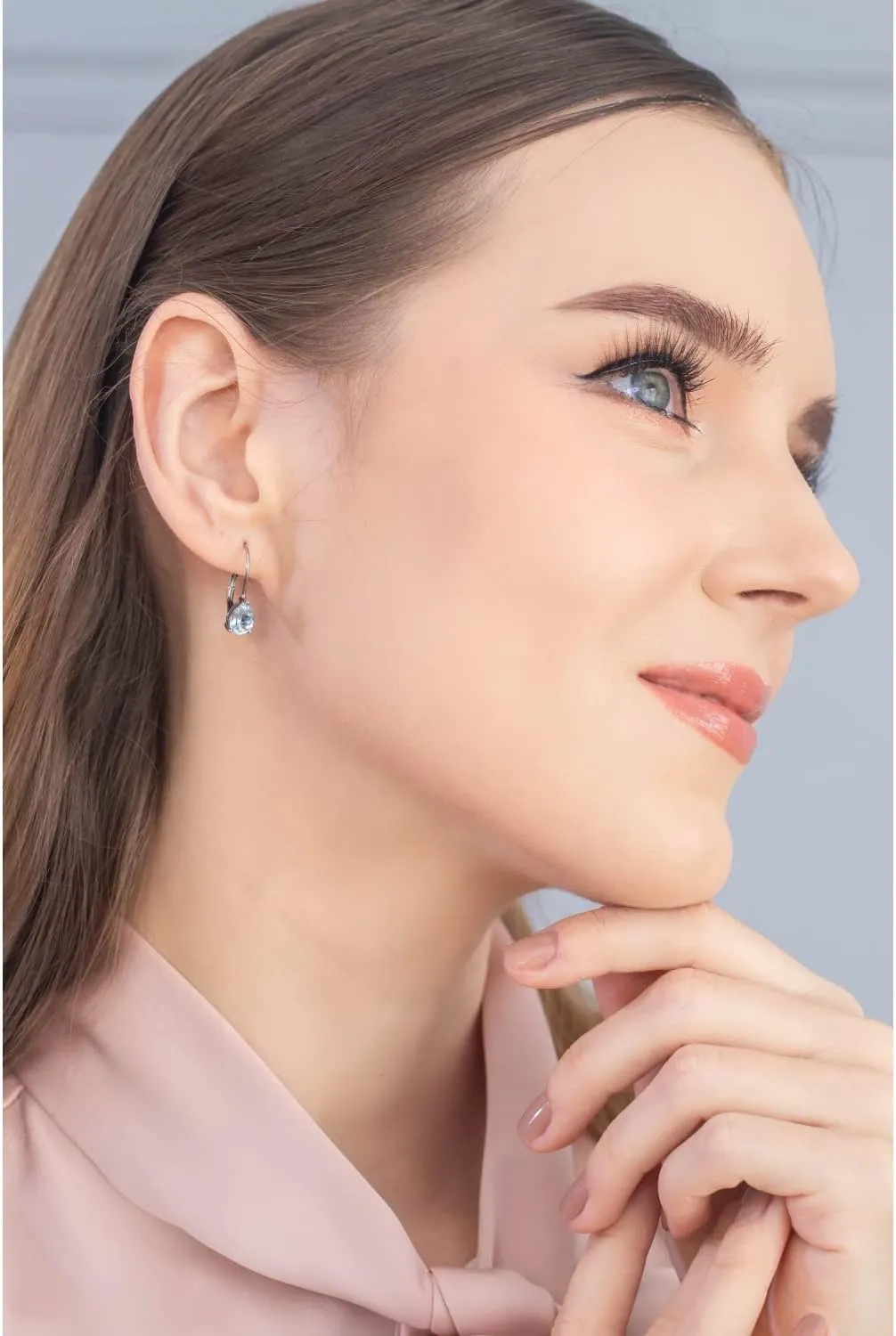 Birthstone Teardrop Earrings, 8x6mm Pear Genuine or Synthetic Gemstone, Leverback Huggie Dangle Earrings in Silver or Gold Flash