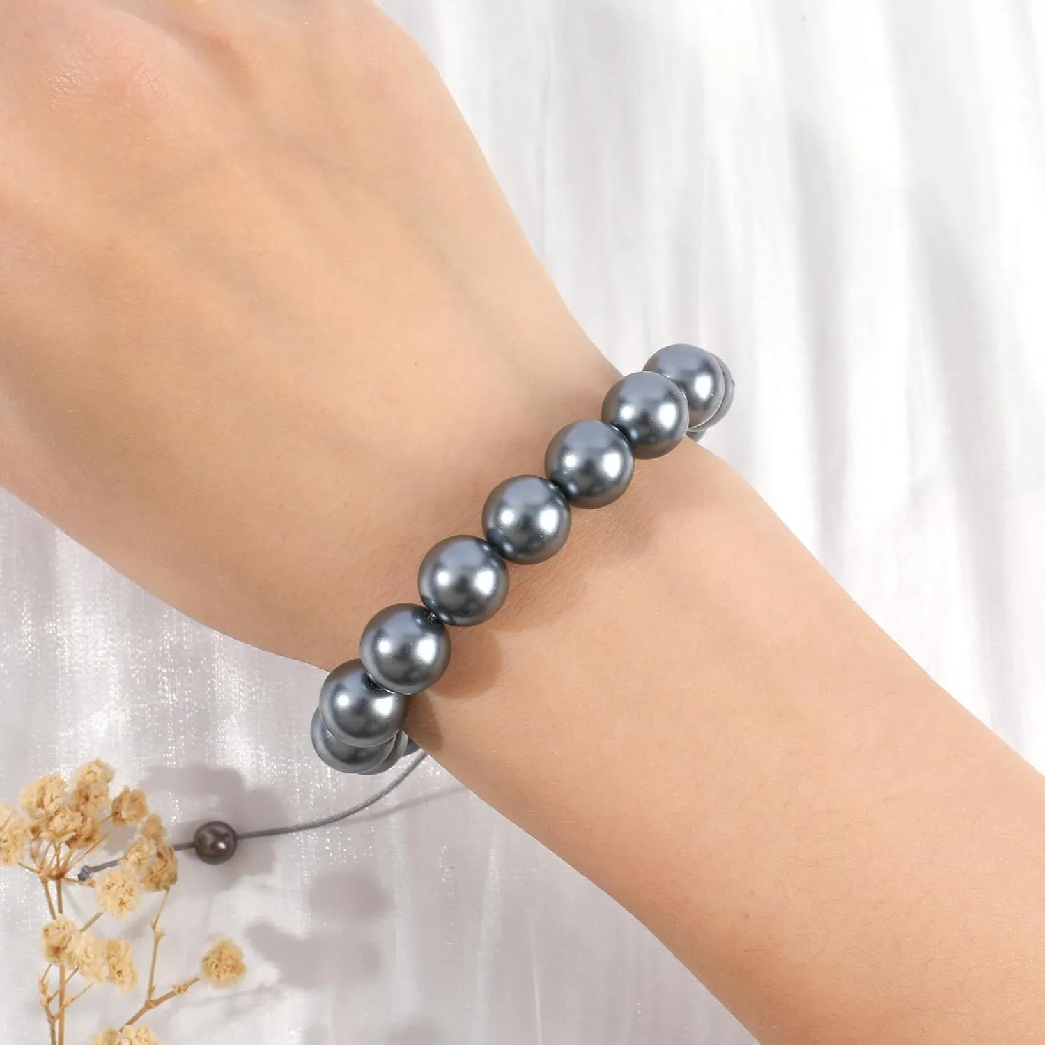 Bohemian Stone Beaded Bracelets for Women Single Natural Stone Gemstone Strand Bracelets Braided Chakra Crystal Beads Bracelets Boho Adjustable Handmade Summer Beach Jewelry Gift for Women