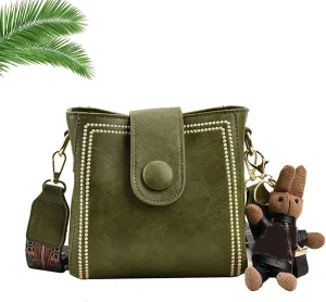 Bootara Bucket Bag, Small Bucket Bag, with Adjustable Wide Shoulder Strap, Women's Vintage Bunny Charm Buckets Bags