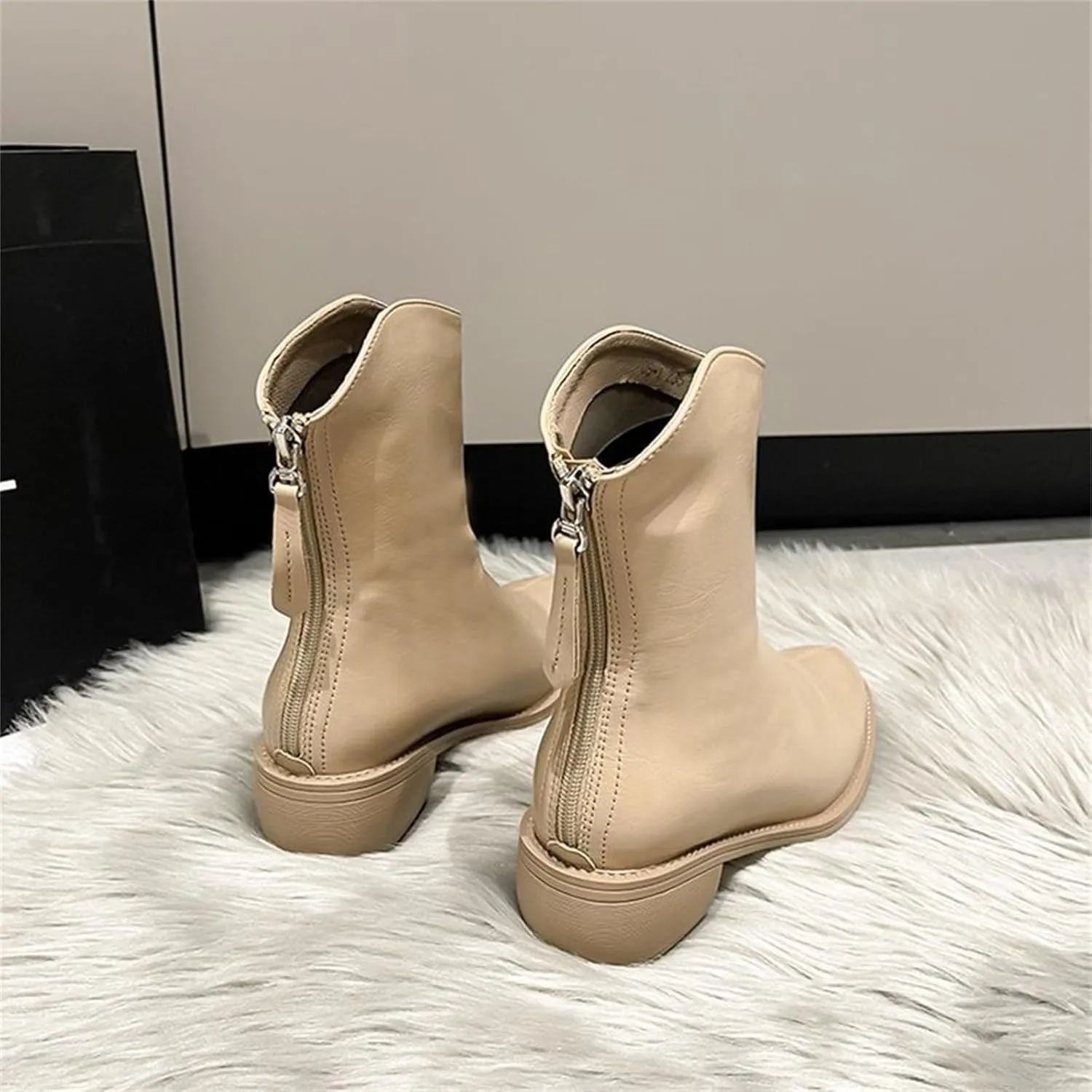 Botines Para Mujer Ankle Boots with Heel White Boots Ankle Half Boots for Women Low Heel Black Ankle Boots for Women No Heel White Ankle Boots for Women Fall