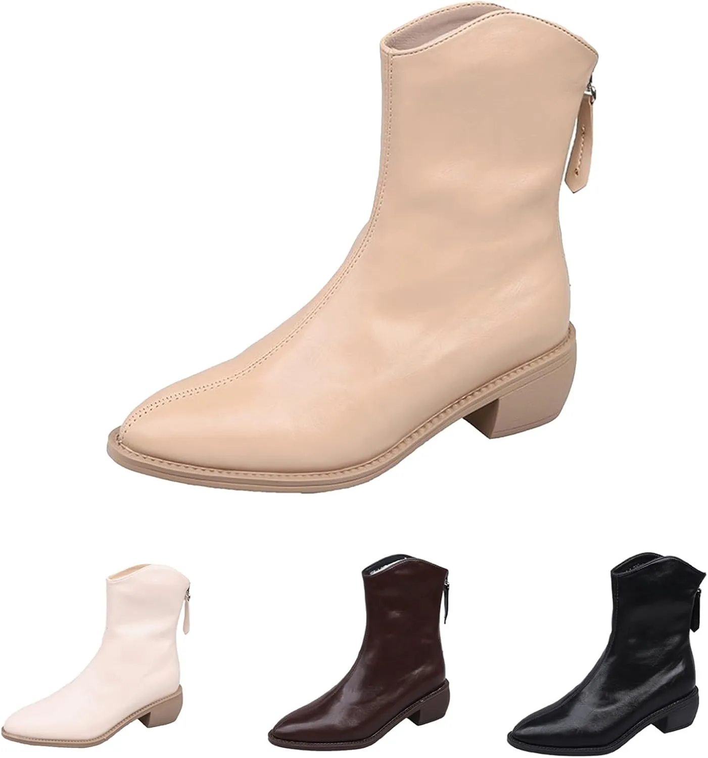 Botines Para Mujer Ankle Boots with Heel White Boots Ankle Half Boots for Women Low Heel Black Ankle Boots for Women No Heel White Ankle Boots for Women Fall