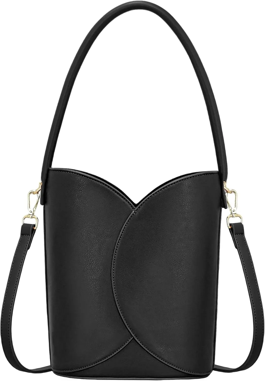 Bucket Bag for Women Vegan Leather Handbags with Removable Strap Small Shoulder Purse Crossbody Totes Bags