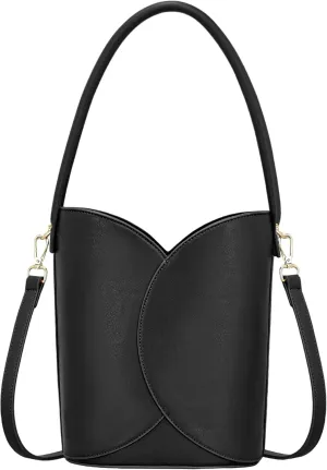 Bucket Bag for Women Vegan Leather Handbags with Removable Strap Small Shoulder Purse Crossbody Totes Bags