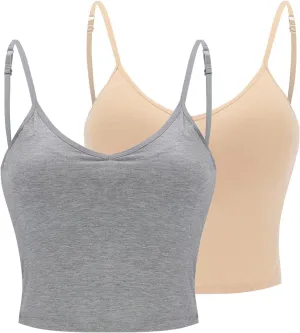 Built in Bra Tank Tops for Women Chest Pad Without Wearing Bra One Tank Top Yoga Camisole Tops Women Built in Bras