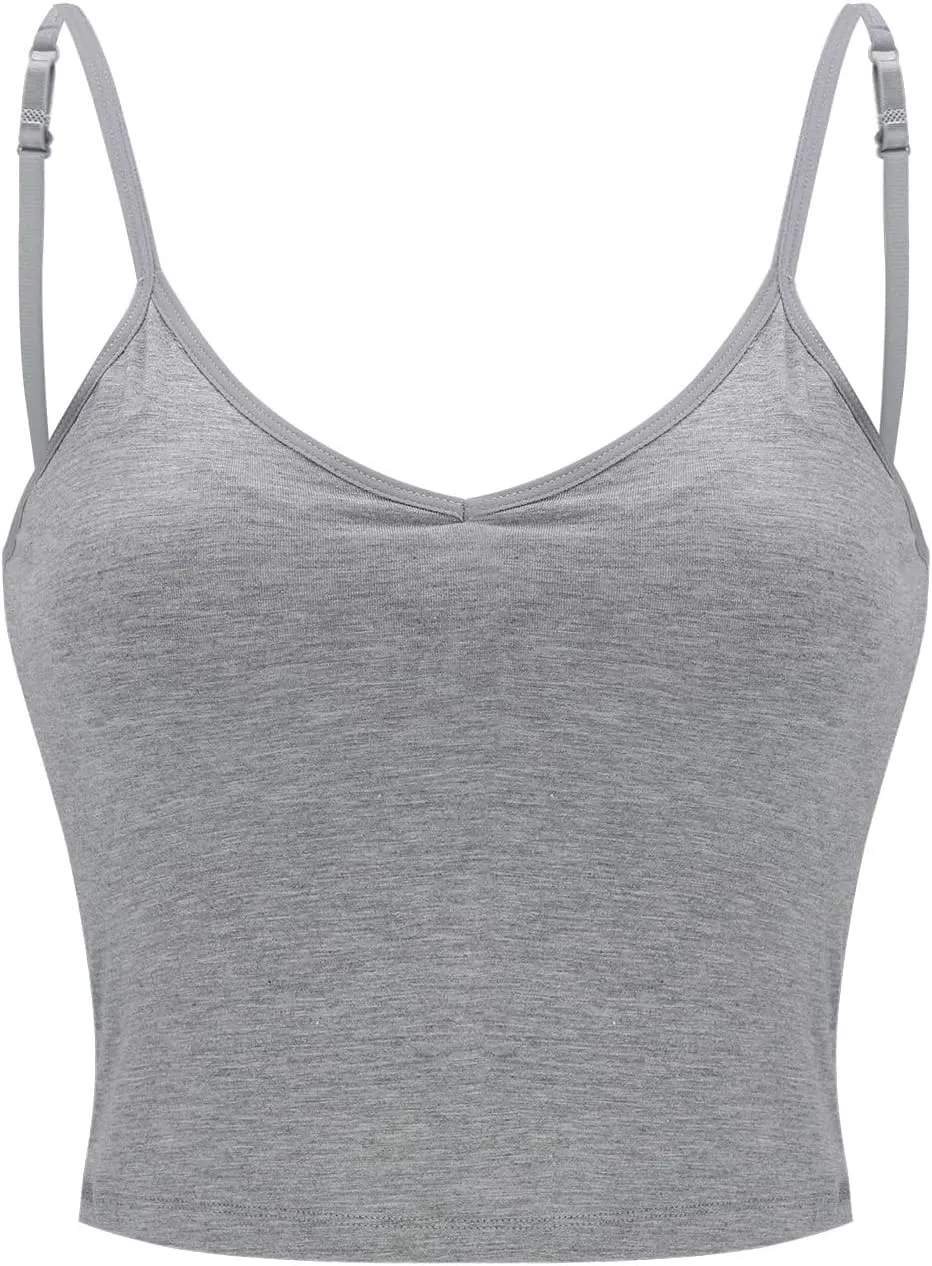 Built in Bra Tank Tops for Women Chest Pad Without Wearing Bra One Tank Top Yoga Camisole Tops Women Built in Bras