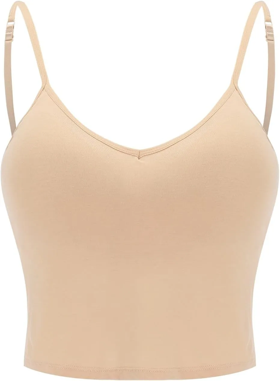 Built in Bra Tank Tops for Women Chest Pad Without Wearing Bra One Tank Top Yoga Camisole Tops Women Built in Bras