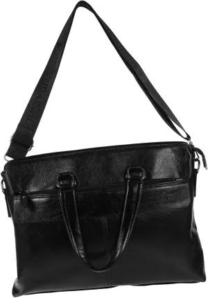 Business Handbag for Men Stylish Pu Leather Briefcase Large Capacity Crossbody Bag Easy to Carry