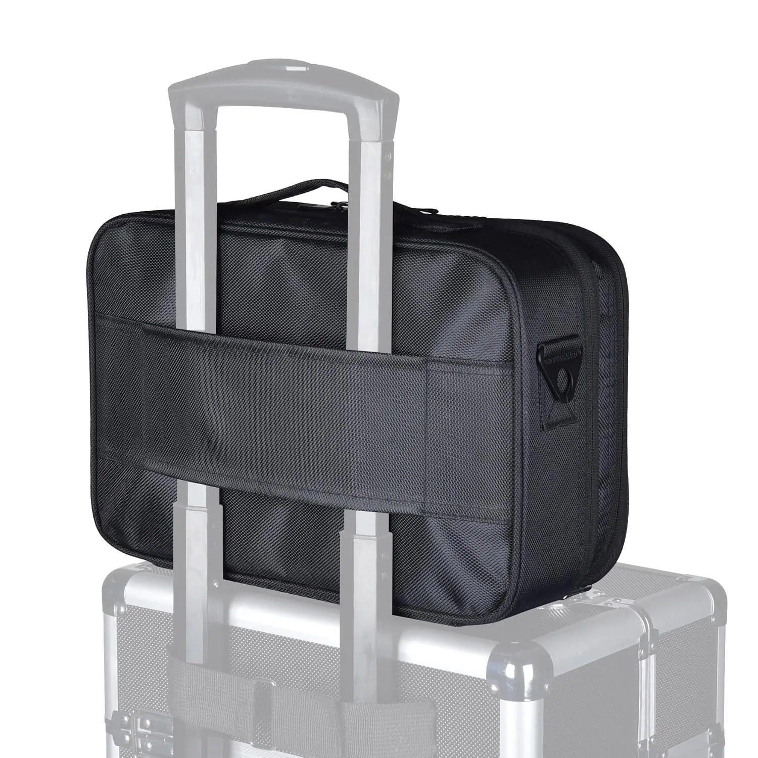 BYOOTIQUE Travel Makeup Bag Makeup Train Cases Professional Lipstick Organizer with Shoulder Strap Adjustable Dividers for Cosmetics Makeup Brushes Lipstick Toiletry Travel Accessories, Black